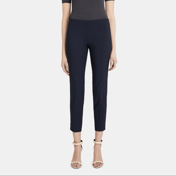 Theory Belisa Pant in Sevona (stretch) Wool - Black Womens US 12 - Picture 1 of 5